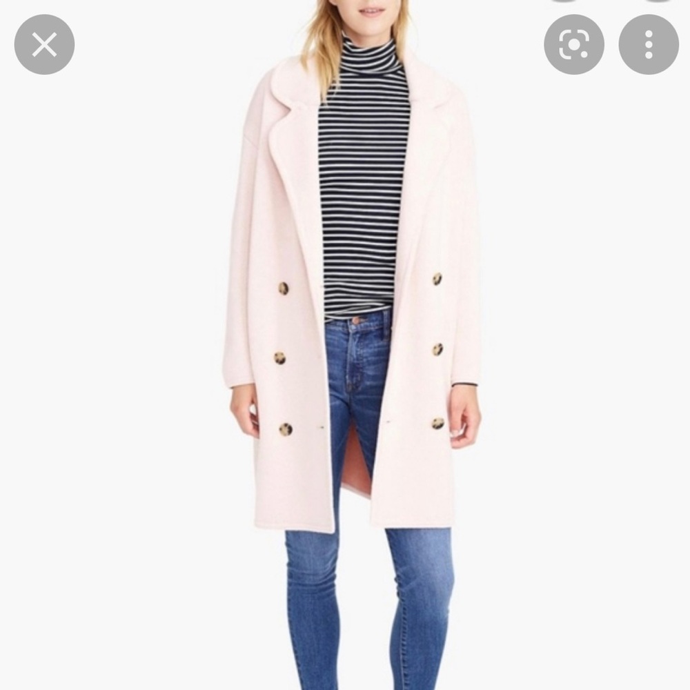 J. Crew Cream Double-Breasted Coat - Picture 9 of 12